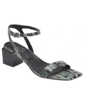 AGL‎ Angie ankle strap sandal snake square heel NEW